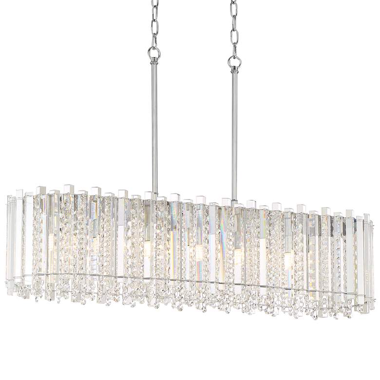 Mirabell 34&quot; Crystal LED Kitchen Island Pendant by Inspire Me Home