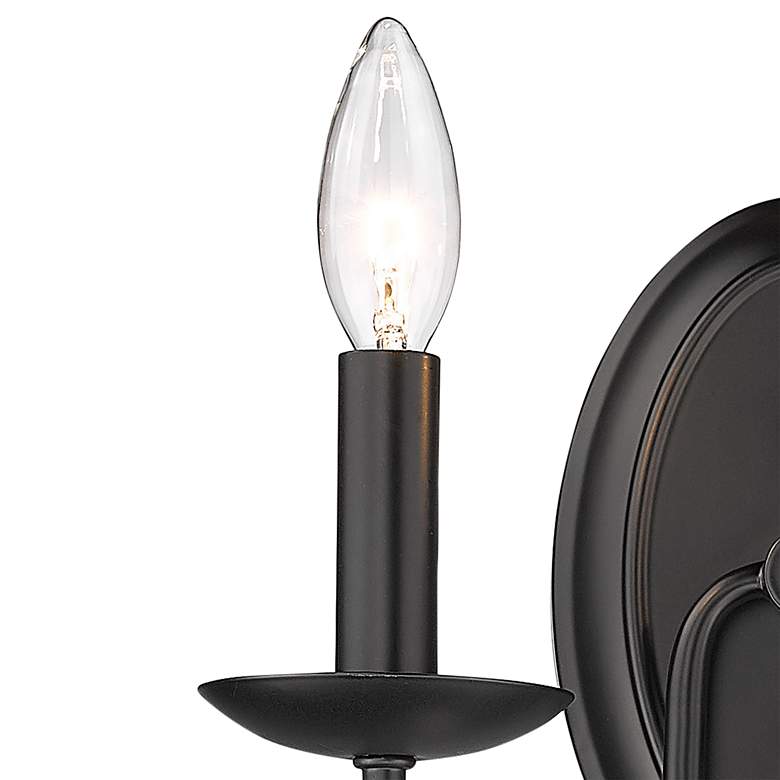 Image 4 Mirabella 10 1/2 inch High Matte Black Metal 2-Light Wall Sconce more views