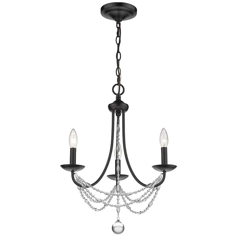 Image 1 Mirabella 18" Wide Matte Black 3-Light Chandelier