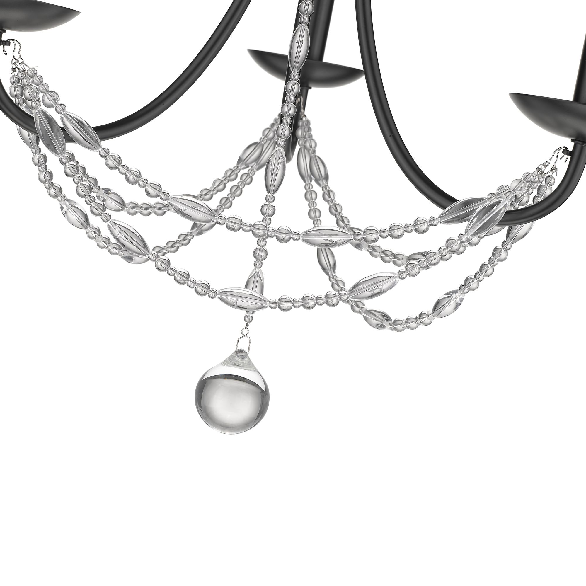 Image 3 Mirabella 18" Wide Matte Black 3-Light Chandelier more views