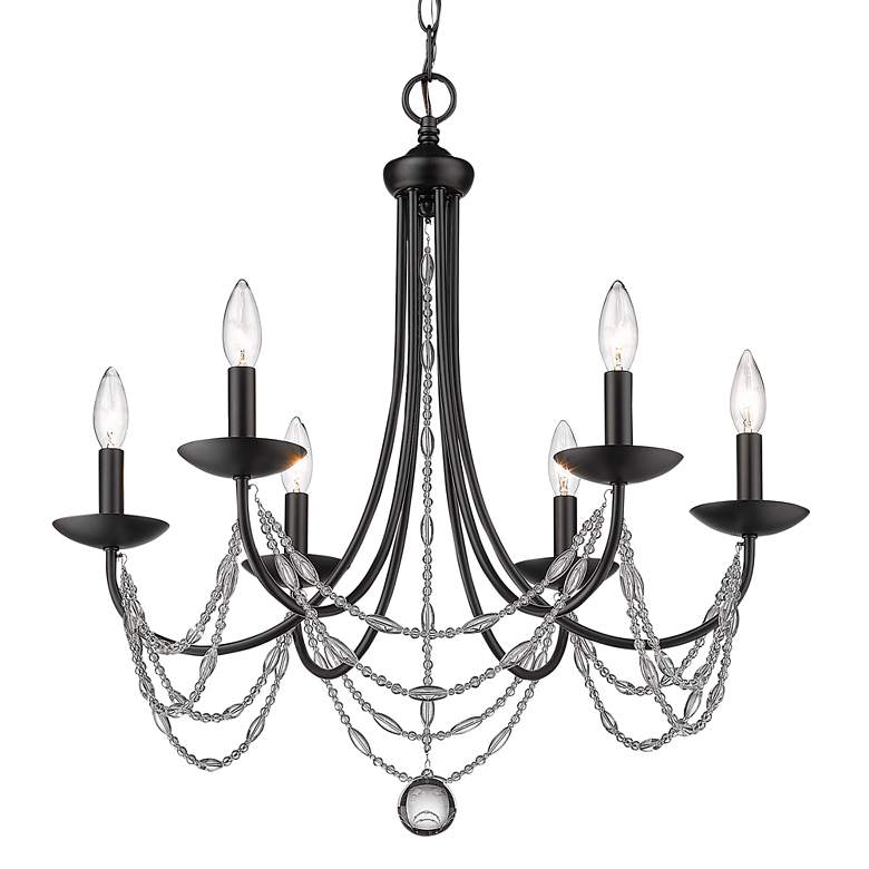 Image 2 Mirabella 25 1/2" Wide Matte Black Metal 6-Light Chandelier