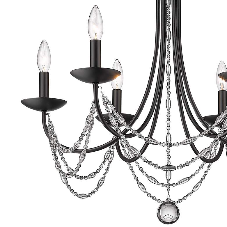 Image 3 Mirabella 25 1/2" Wide Matte Black Metal 6-Light Chandelier more views