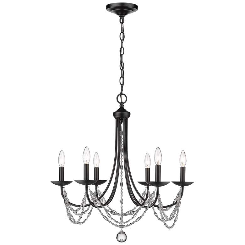 Image 5 Mirabella 25 1/2 inch Wide Matte Black Metal 6-Light Chandelier more views