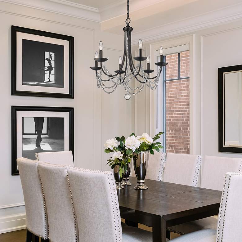 Image 7 Mirabella 25 1/2" Wide Matte Black Metal 6-Light Chandelier more views