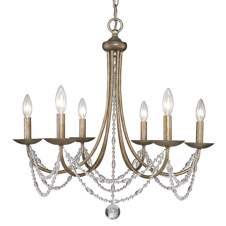 Image 5 Mirabella 25" Wide Golden Aura Beaded 6-Light Chandelier more views
