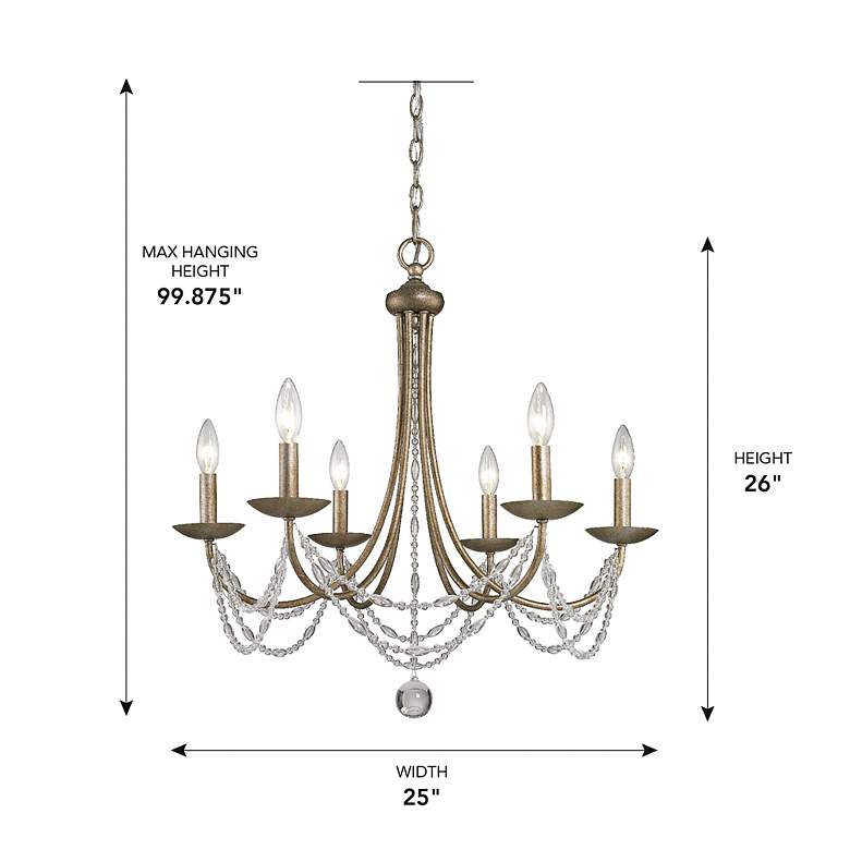 Image 6 Mirabella 25" Wide Golden Aura Beaded 6-Light Chandelier more views