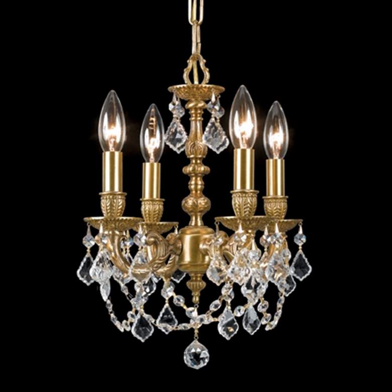 Image 1 Mirabella Aged Brass 4-Light Crystal Chandelier