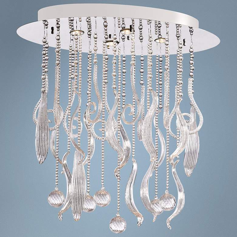 Image 1 Mirabelle 45 1/4 inch Wide Clear Glass Pendant Light