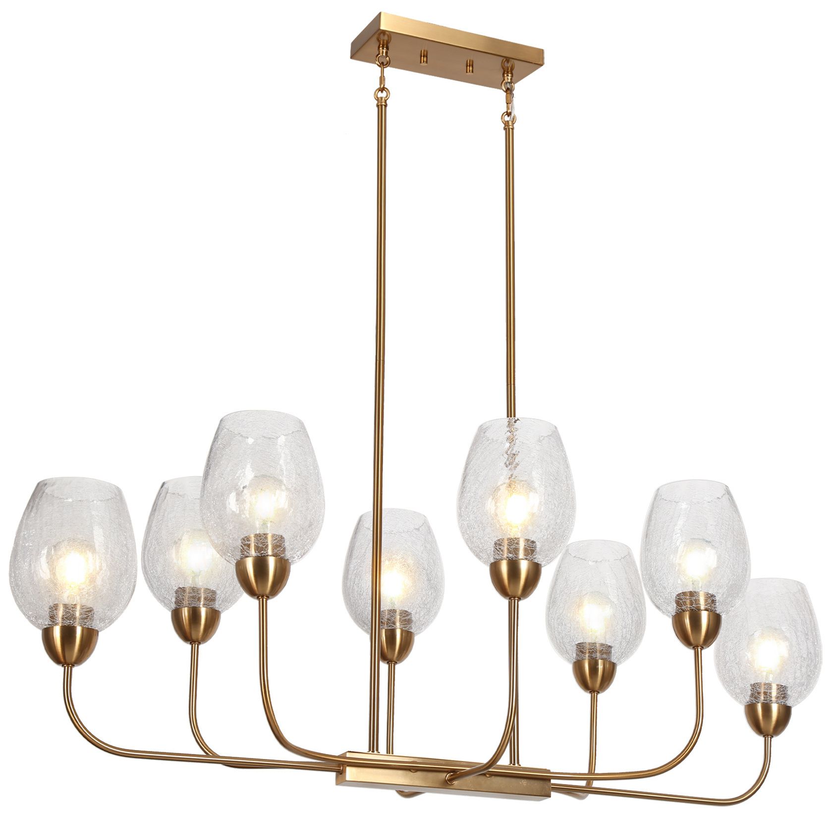 Mirabellisation 8-Light Gold Glass Island Chandelier - Made to Order