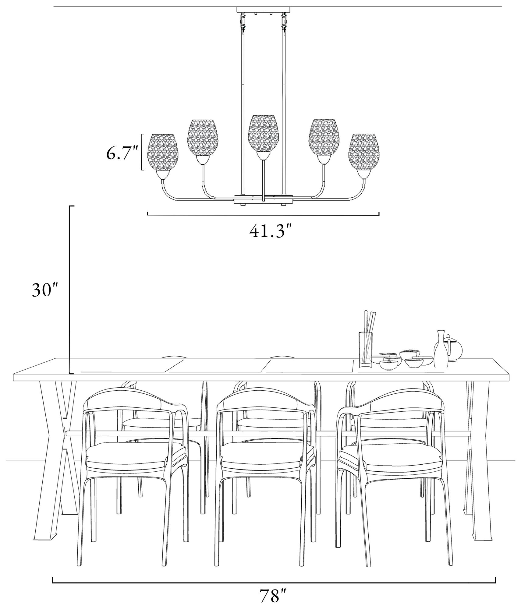 Mirabellisation 8-Light Gold Glass Island Chandelier - Made to Order