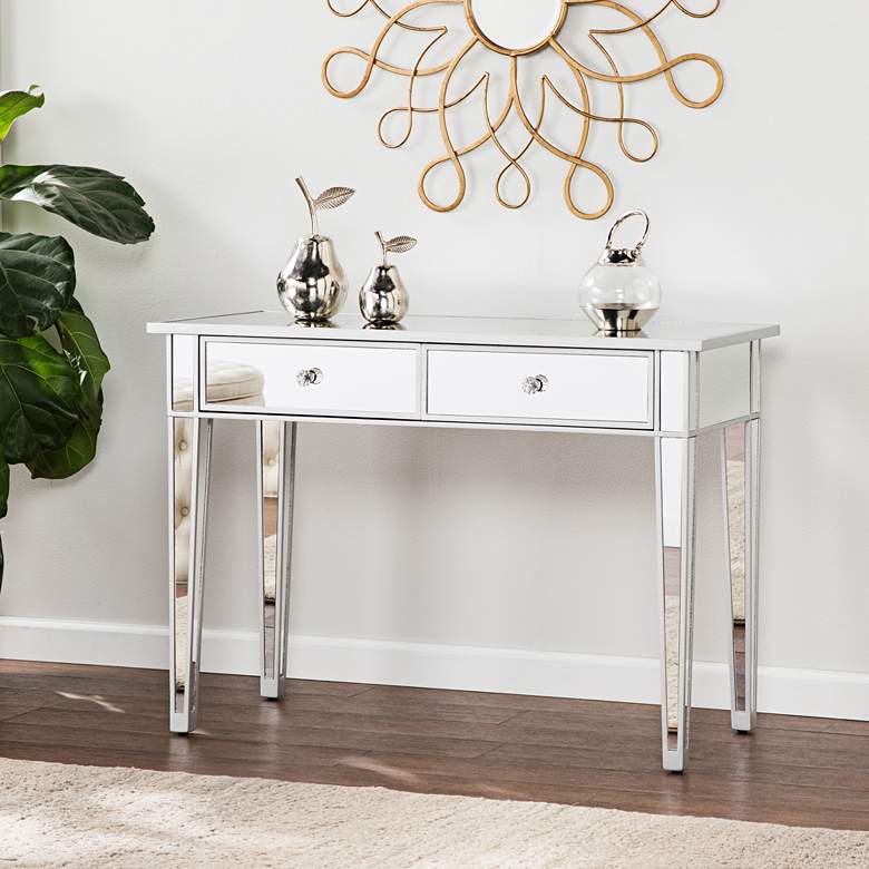Image 1 Mirage 39 1/2" Wide 2-Drawer Mirrored Console Table