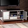 Mirage 52" Wide Silver and Mirror Panels Media TV Stand