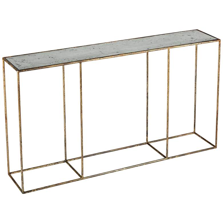 Image 1 Mirage 54 inch Wide Antique Mirrored and Gold Console Table