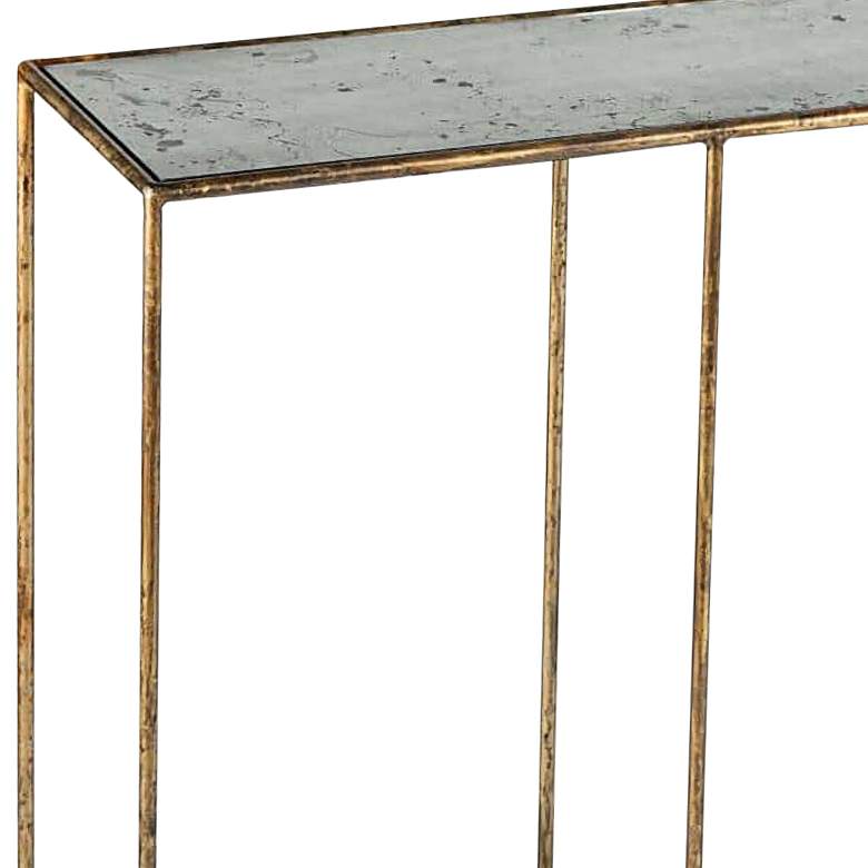 Image 2 Mirage 54 inch Wide Antique Mirrored and Gold Console Table more views