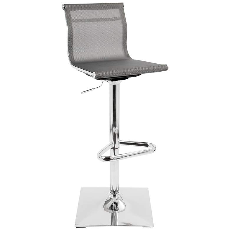 Image 1 Mirage Contemporary Adjustable Barstool with Swivel in Silver by LumiSource