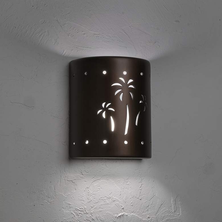 Image 3 Mirage Flats 10" High Bronze Ceramic LED Outdoor Wall Light more views