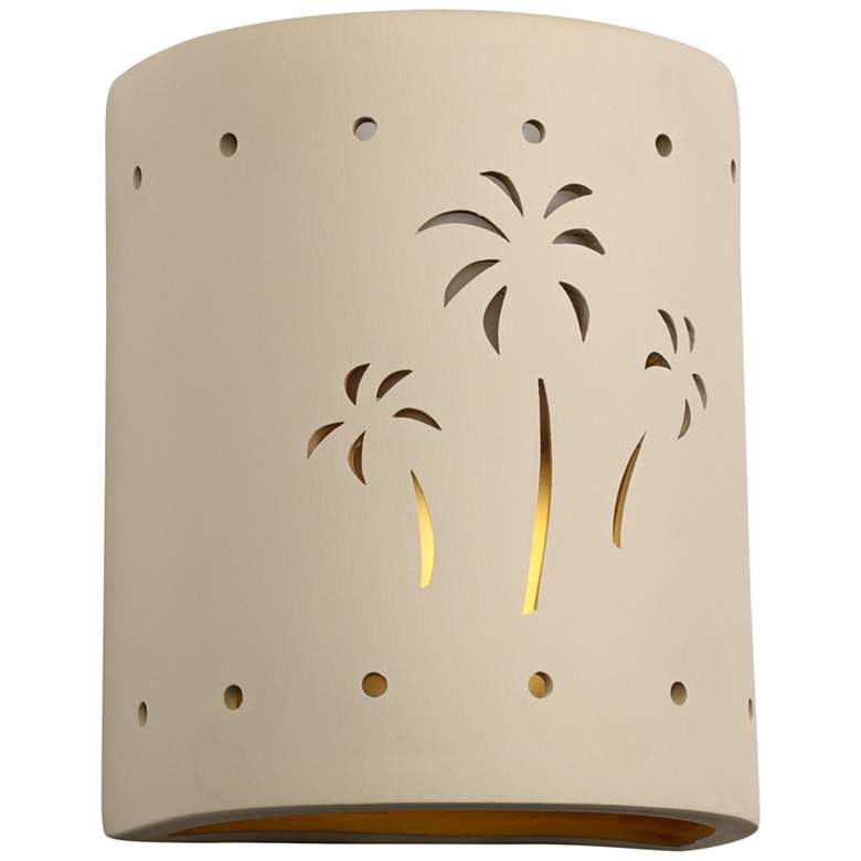 Image 2 Mirage Flats 10" High Palm Trees Ceramic LED Outdoor Wall Light