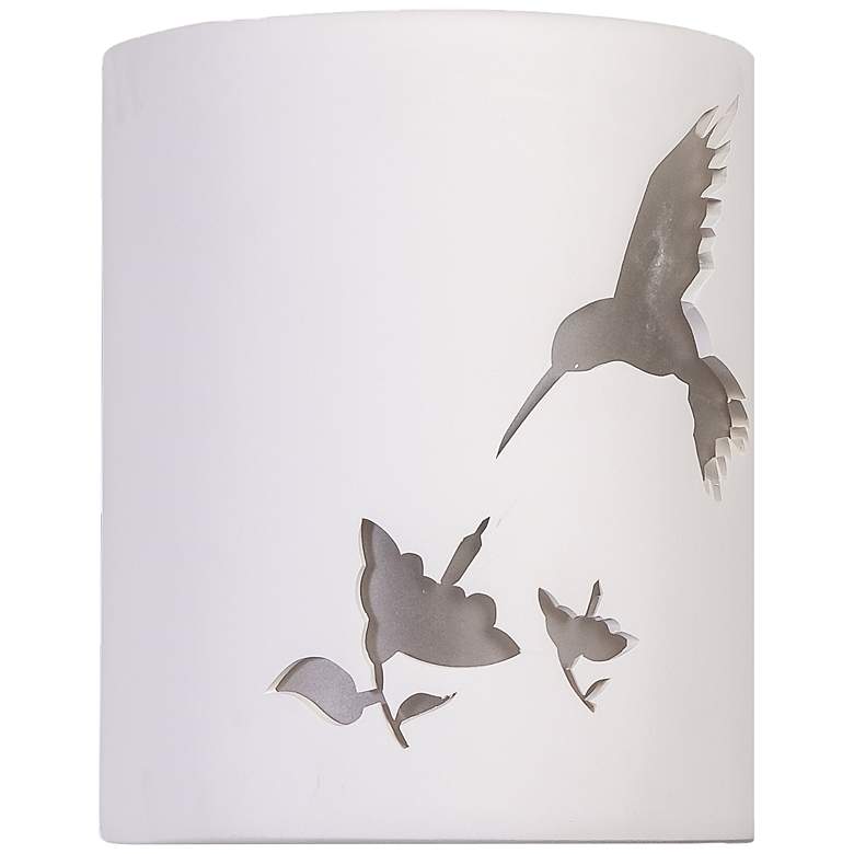 Image 2 Mirage Flats 10 inchH White Hummingbird LED Outdoor Wall Light