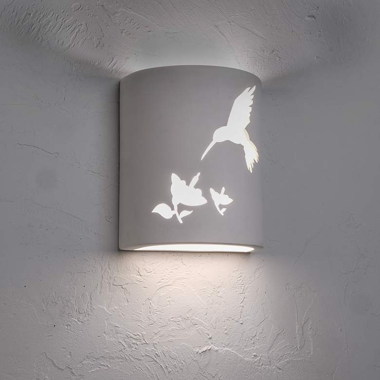 Image 3 Mirage Flats 10 inchH White Hummingbird LED Outdoor Wall Light more views