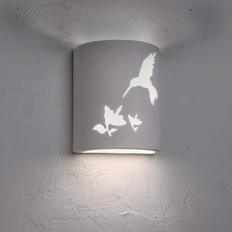 Image 3 Mirage Flats 10"H White Hummingbird LED Outdoor Wall Light more views