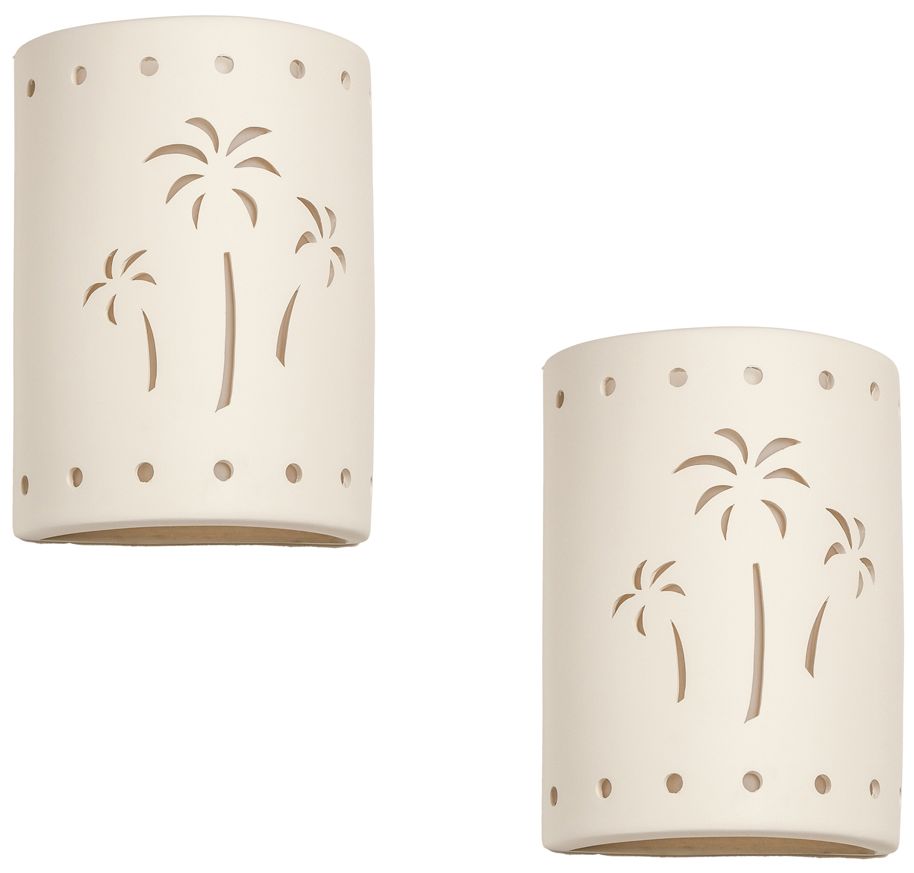 Mirage-flats-13-high-ceramic-paintable-white-up/down-LED-outdoor-set-of-2