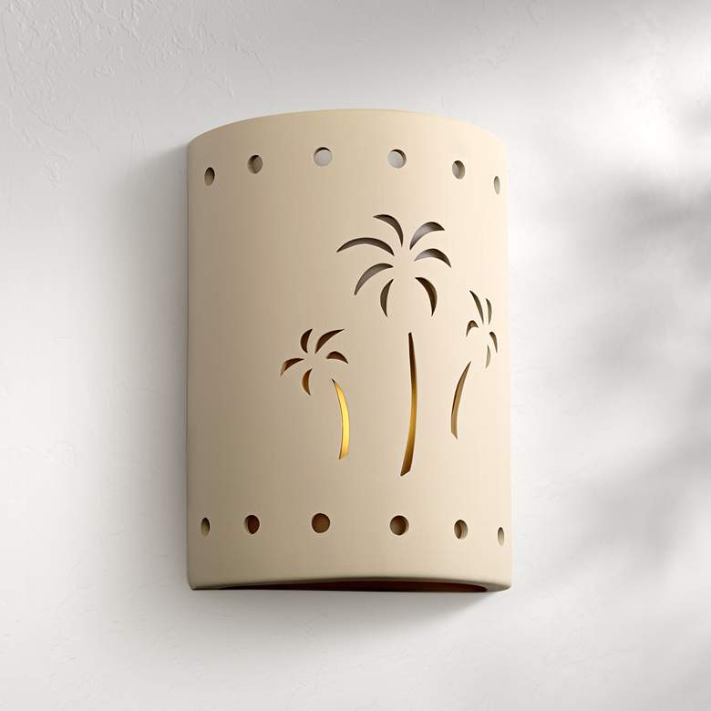 Image 1 Mirage Flats 13"H Cottonwood Ceramic LED Outdoor Wall Light