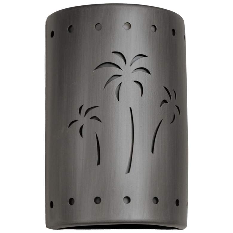 Image 1 Mirage-flats-15-inch-high-ceramic-pewter-up/down-LED-outdoor-wall-light