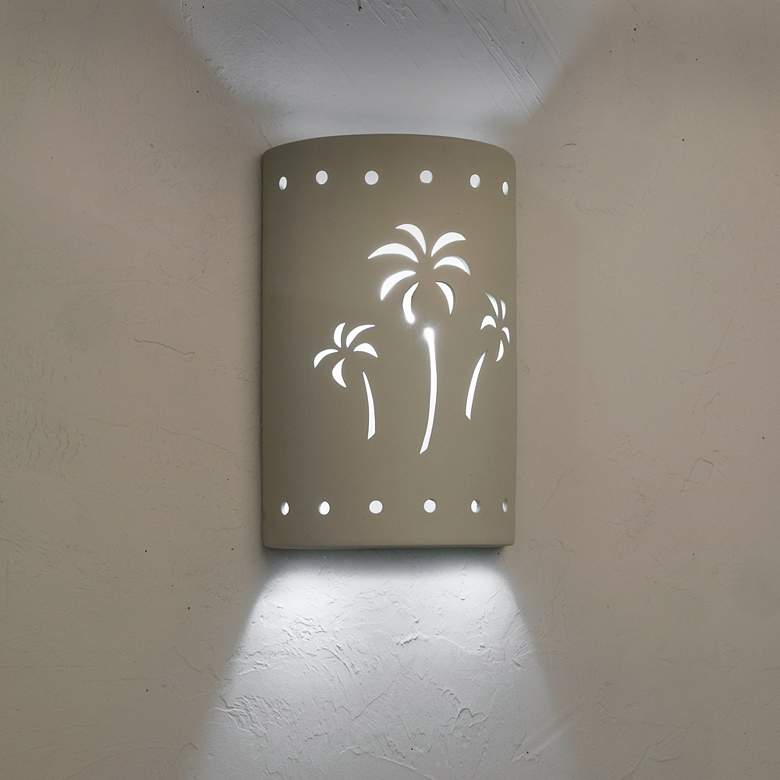 Image 3 Mirage Flats 15"H Cottonwood Ceramic LED Outdoor Wall Light more views