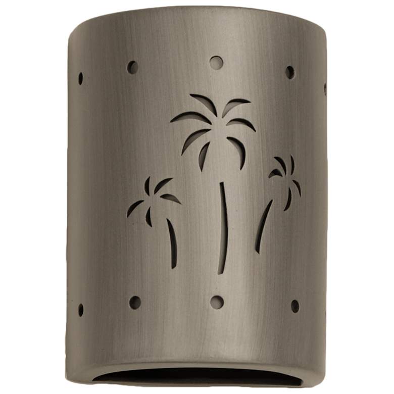 Image 2 Mirage-flats-8.5-inch-high-ceramic-pewter-up/down-LED-outdoor-wall-light