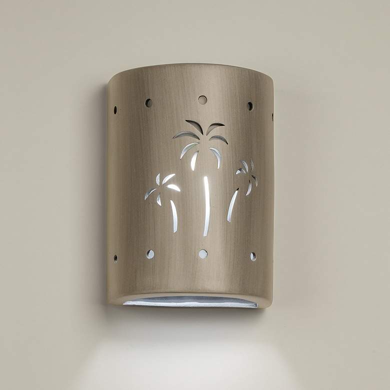 Image 1 Mirage-flats-8.5-inch-high-ceramic-pewter-up/down-LED-outdoor-wall-light