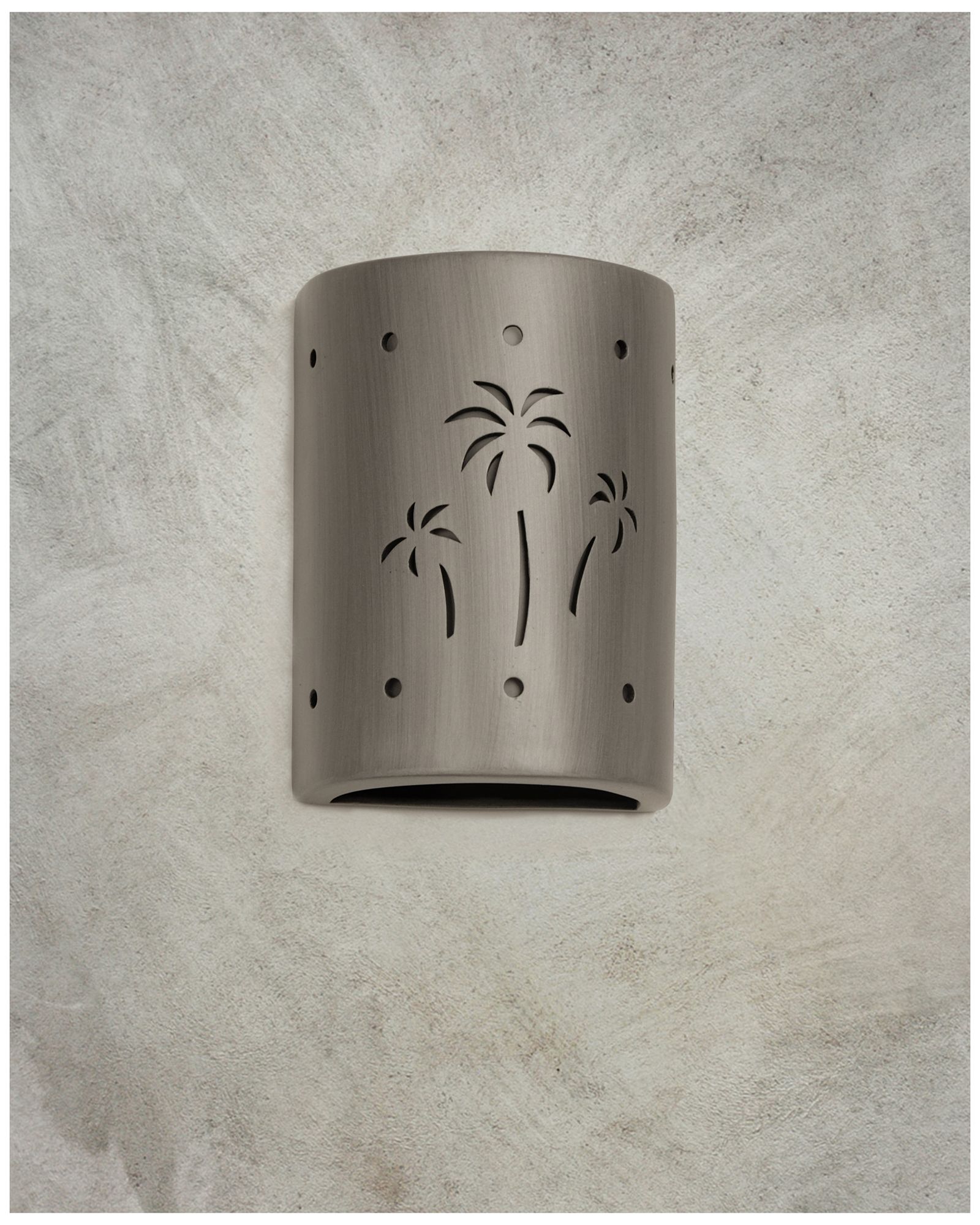 Image 3 Mirage-flats-8.5-inch-high-ceramic-pewter-up/down-LED-outdoor-wall-light more views