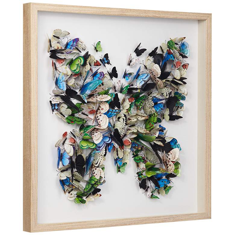 Image 6 Mirage Multi-Color Butterfly 32 inchw x 32 inchh Square Framed Wall Art more views