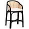 Miranda 23 1/2" Natural Brown Black Rattan Counter Stool