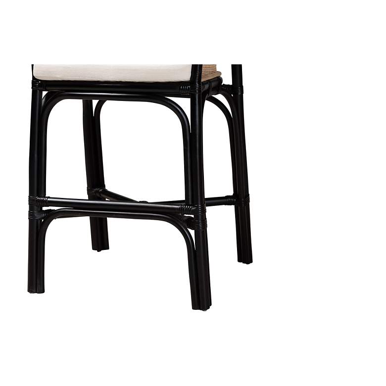 Image 4 Miranda 23 1/2" Natural Brown Black Rattan Counter Stool more views