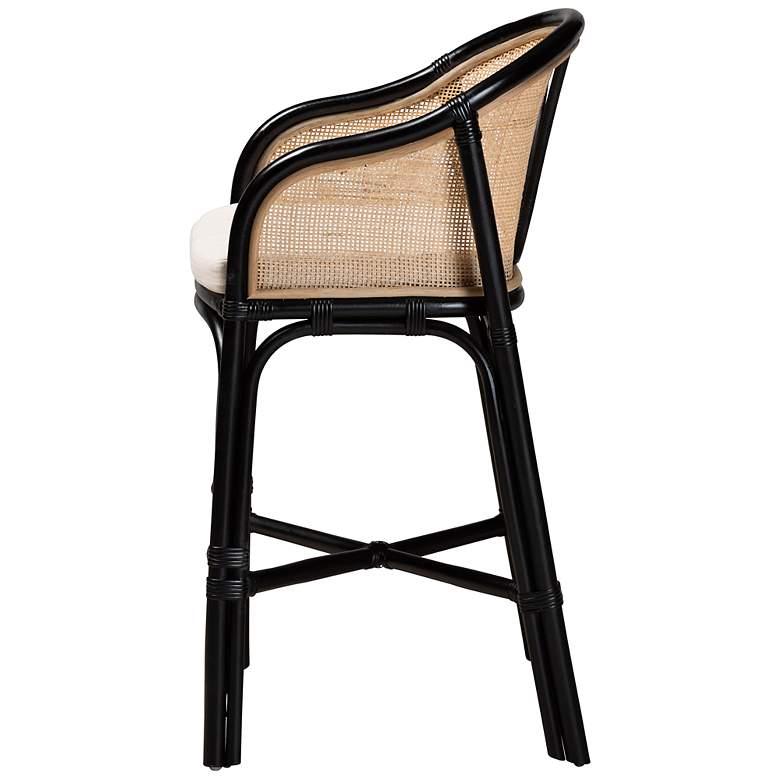 Image 7 Miranda 23 1/2" Natural Brown Black Rattan Counter Stool more views