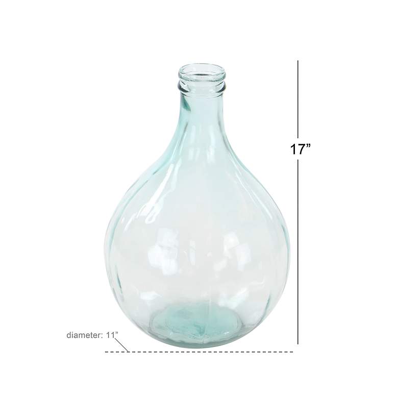 Image 4 Miranda Blue Glass 17" High Decorative Lightbulb-Shaped Vase more views