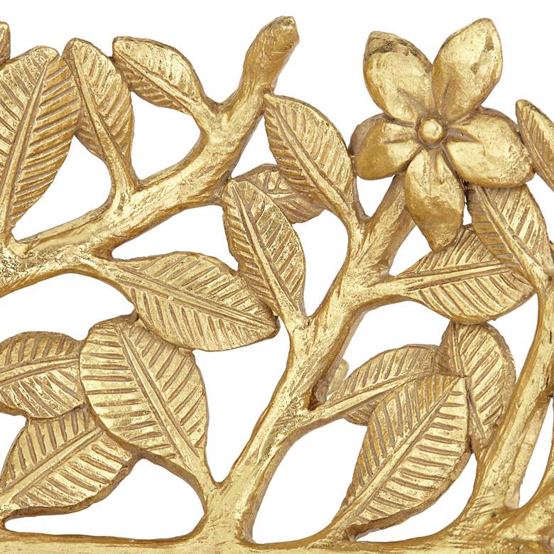 Image 3 Miranda Matte Gold Openwork Floral Decorative Bowl more views