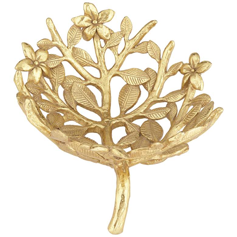 Image 5 Miranda Matte Gold Openwork Floral Decorative Bowl more views