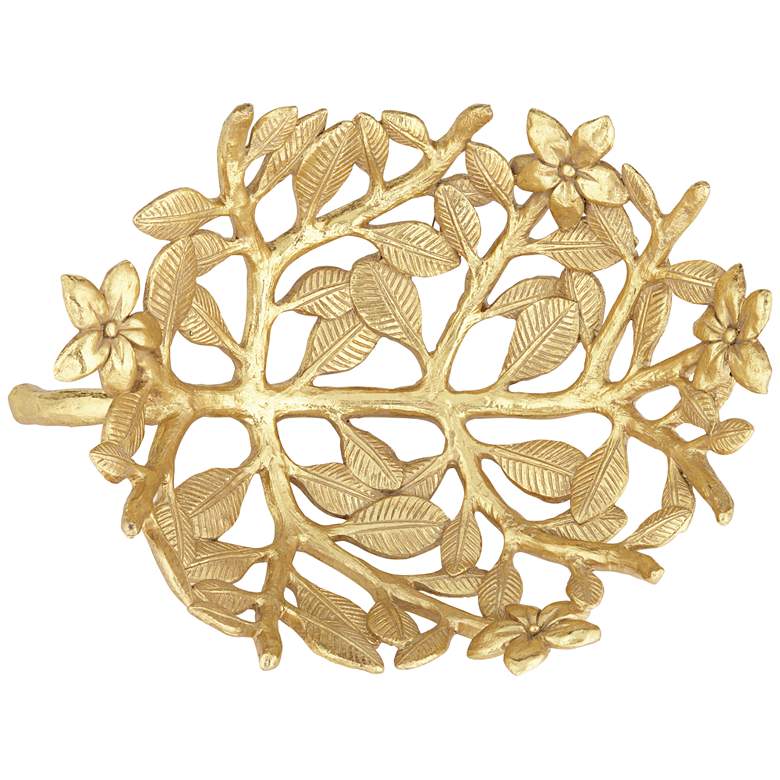 Image 6 Miranda Matte Gold Openwork Floral Decorative Bowl more views