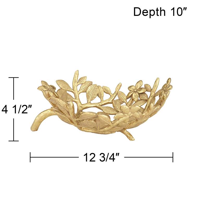 Image 6 Miranda Matte Gold Openwork Floral Decorative Bowl more views