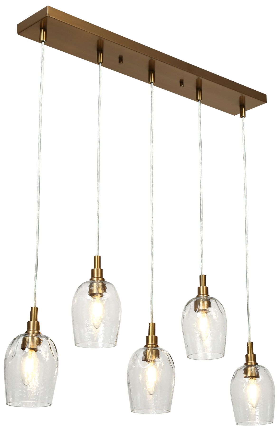 Image 2 Miren 30.3"W Polished Brass 5-Light Glass Drop Chandelier