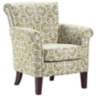 Miri Green and White Tight Back Club Accent Chair