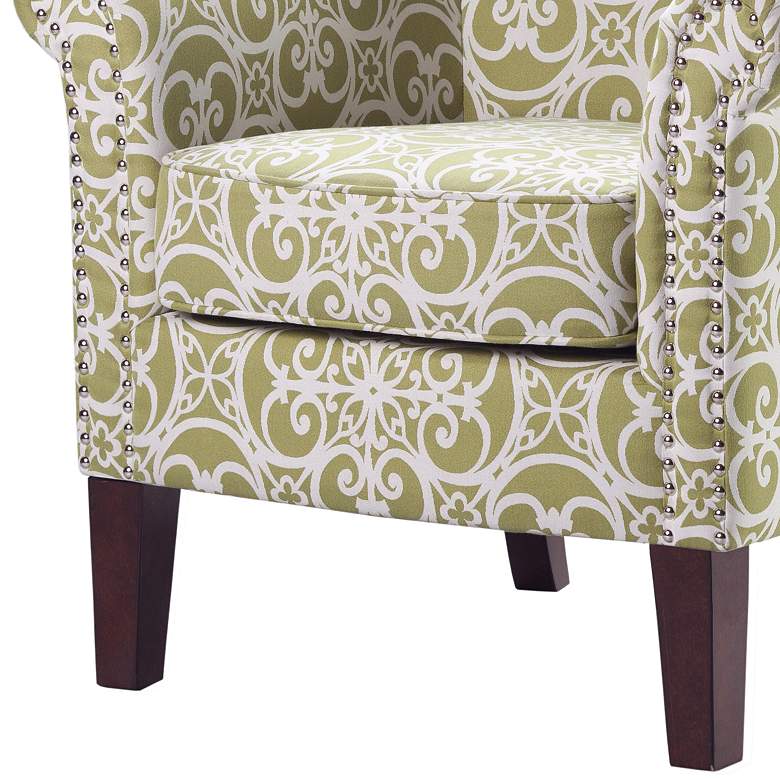 Miri Green and White Tight Back Club Accent Chair more views