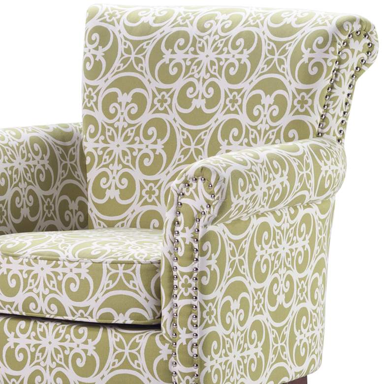 Miri Green and White Tight Back Club Accent Chair more views