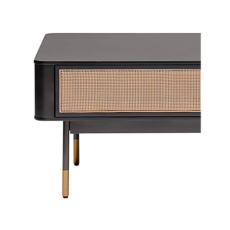 Image 2 Miriam 47 1/4" Wide Black Wood 1-Drawer Coffee Table more views