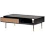 Miriam 47 1/4" Wide Black Wood 1-Drawer Coffee Table
