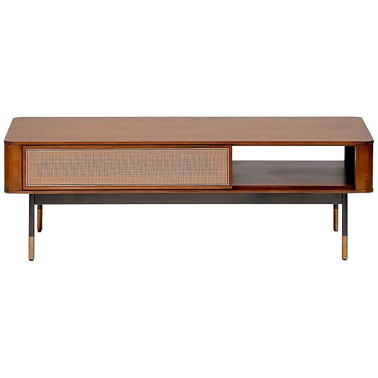 Image 1 Miriam 47 1/4 inch Wide Brown Wood 1-Drawer Coffee Table