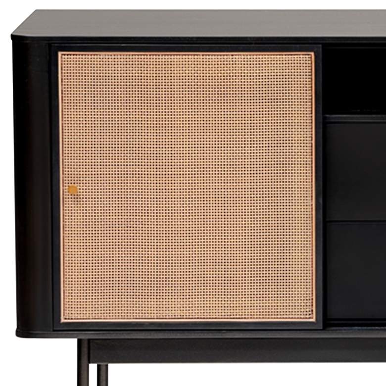 Image 2 Miriam 59" Wide Black Wood 2-Drawer Sideboard more views