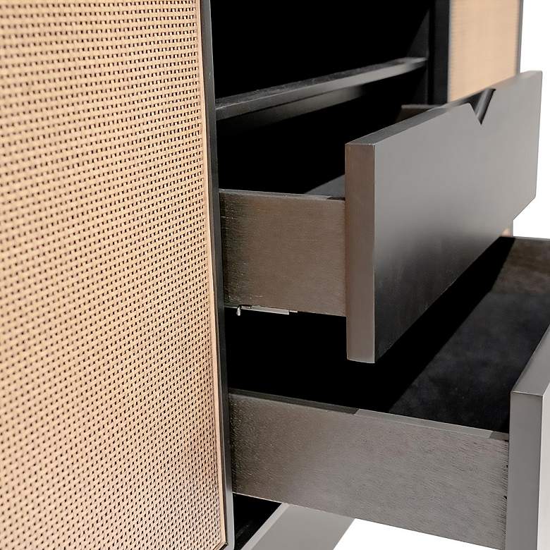 Image 3 Miriam 59" Wide Black Wood 2-Drawer Sideboard more views