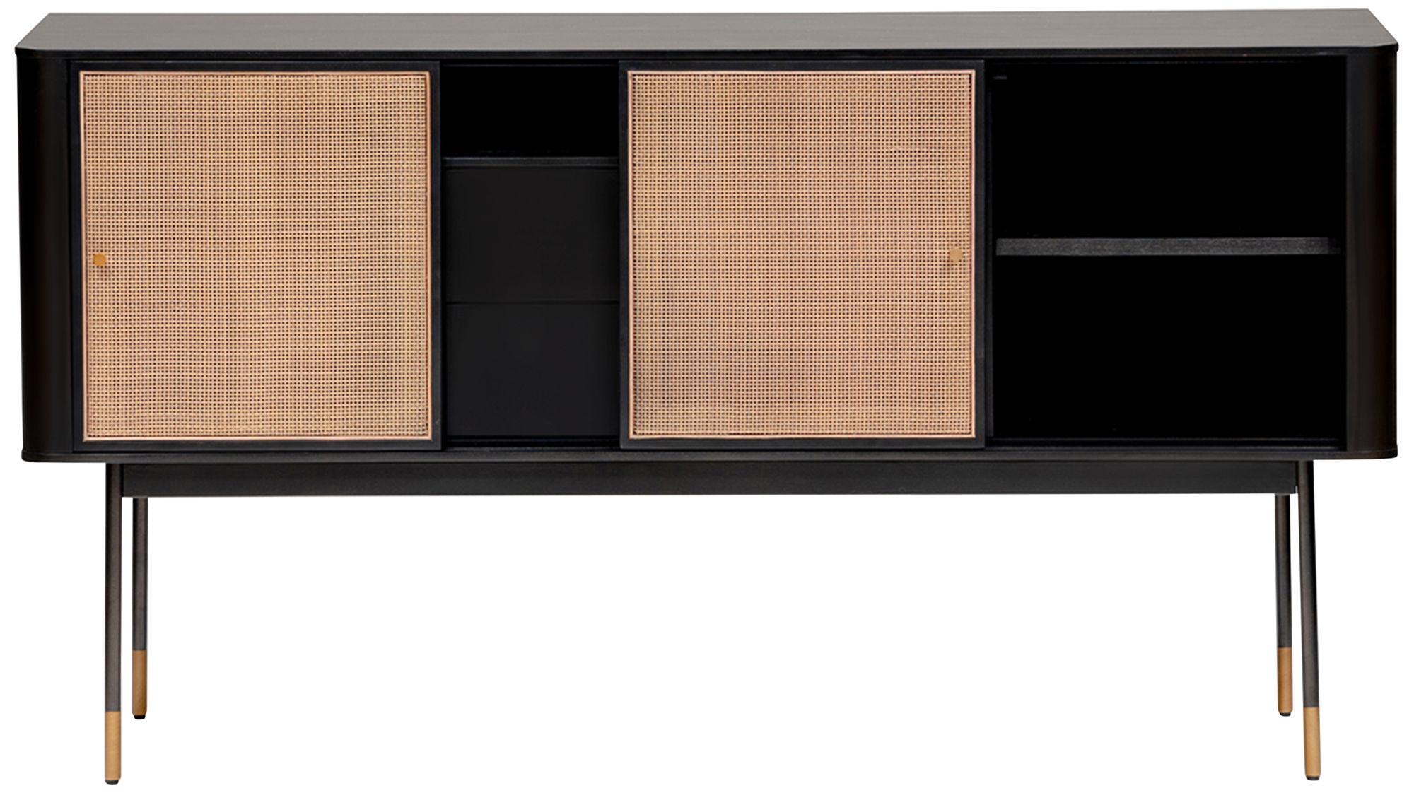 Miriam 59" Wide Black Wood 2-Drawer Sideboard
